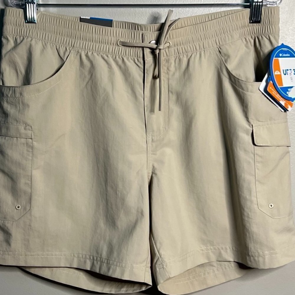 Columbia Mens Cargo Hiking Shorts Khaki Pockets Rn 69724 Size L